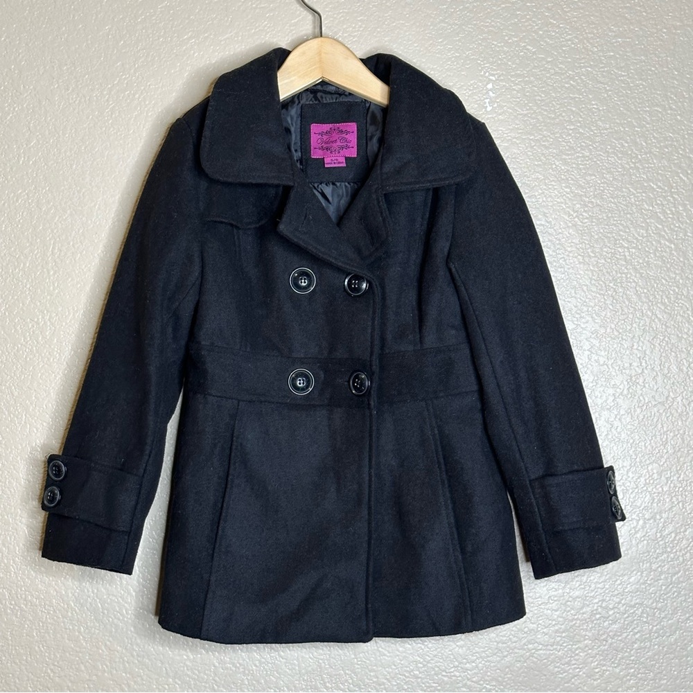 Velvet Chic Black Pea Coat Size 5